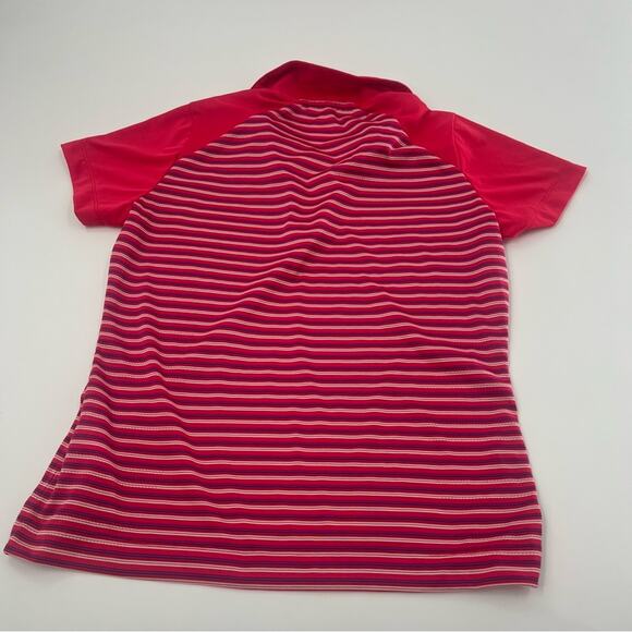 Nike Golf Women’s Pink Polo Shirt Quarter Zip Top Striped - Picture 5 of 5
